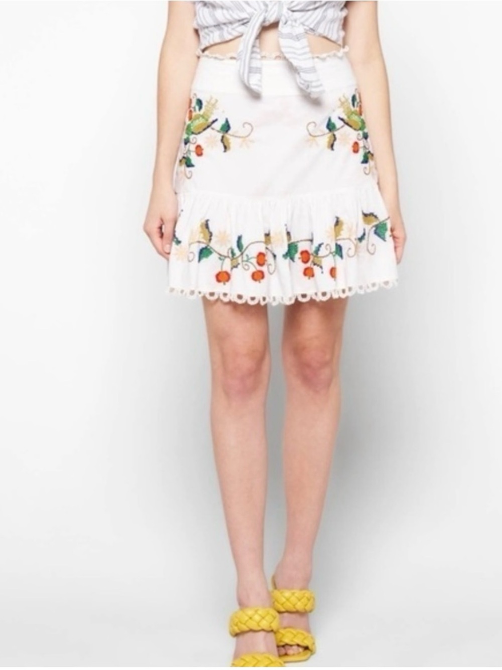 FARM Rio Embroidered Mini Skirt